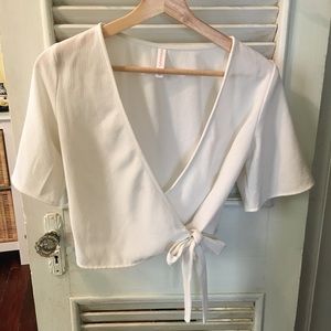 Xhilaration Target V Neck Wrap Top White XS Extra
